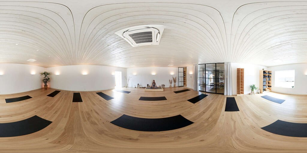 360• 3D panorama van een Yoga Studio